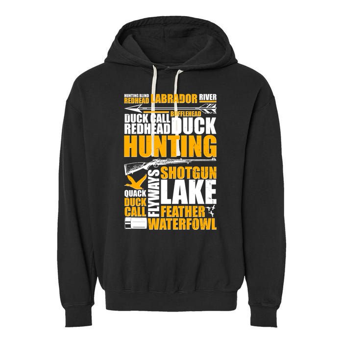 Duck Call Redhead Duck Hunting Garment-Dyed Fleece Hoodie