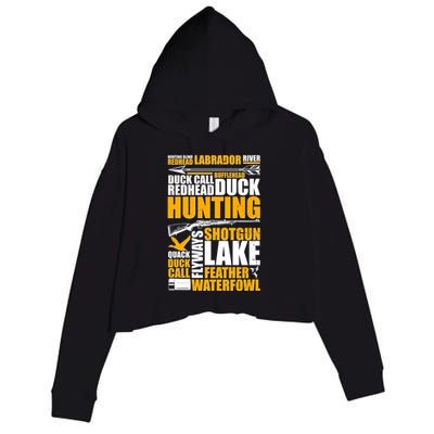 Duck Call Redhead Duck Hunting Crop Fleece Hoodie