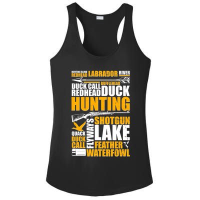 Duck Call Redhead Duck Hunting Ladies PosiCharge Competitor Racerback Tank