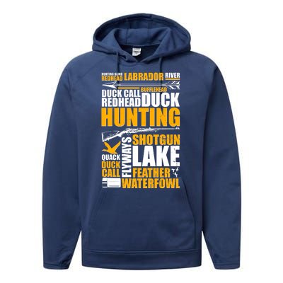 Duck Call Redhead Duck Hunting Performance Fleece Hoodie