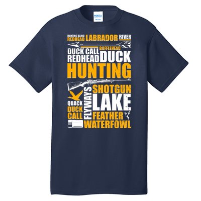 Duck Call Redhead Duck Hunting Tall T-Shirt