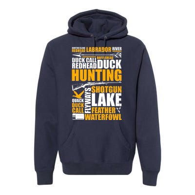 Duck Call Redhead Duck Hunting Premium Hoodie