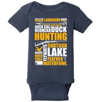 Duck Call Redhead Duck Hunting Baby Bodysuit
