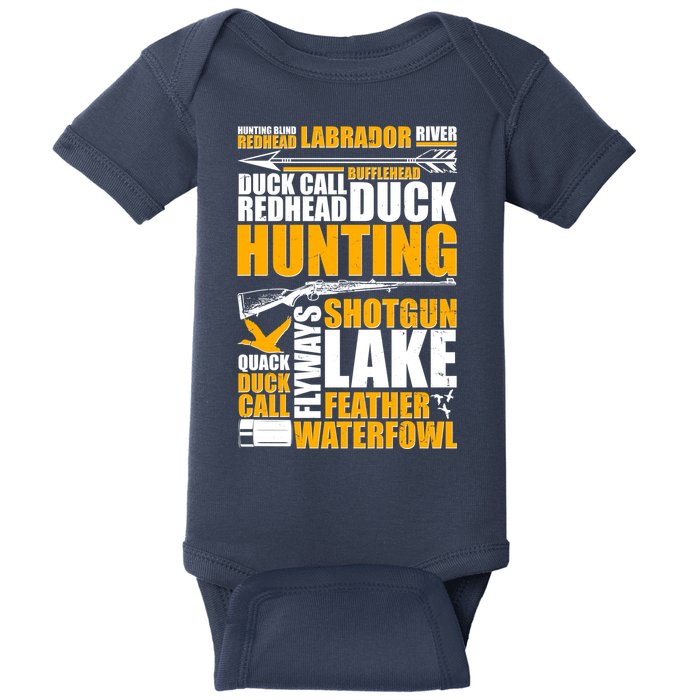 Duck Call Redhead Duck Hunting Baby Bodysuit