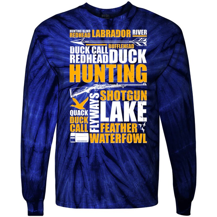 Duck Call Redhead Duck Hunting Tie-Dye Long Sleeve Shirt