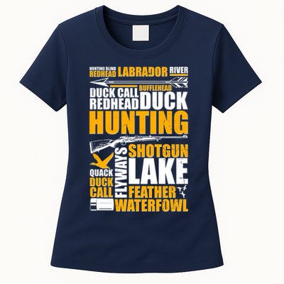 Duck Call Redhead Duck Hunting Womens T-Shirt