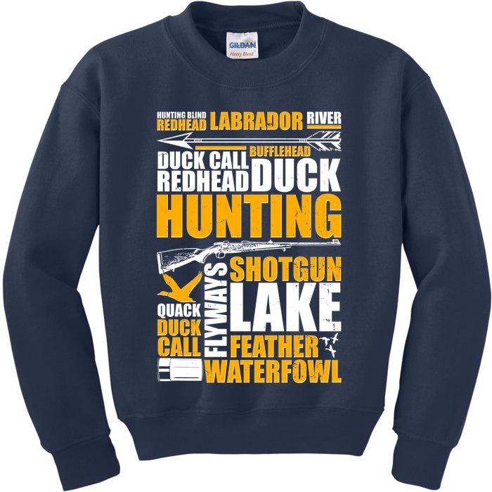 Duck Call Redhead Duck Hunting Kids Sweatshirt