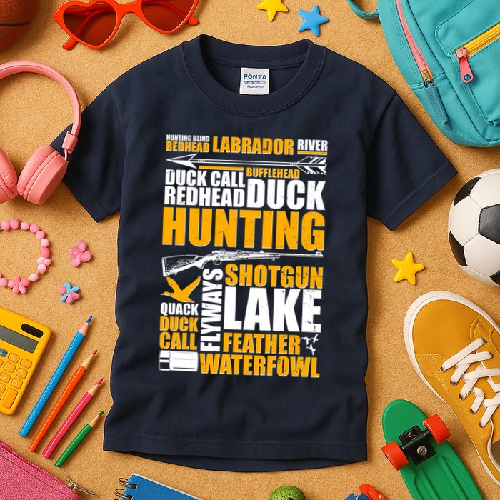 Duck Call Redhead Duck Hunting Kids T-Shirt
