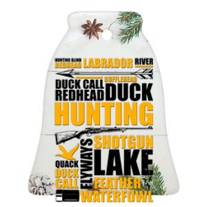 Duck Call Redhead Duck Hunting Ceramic Bell Ornament