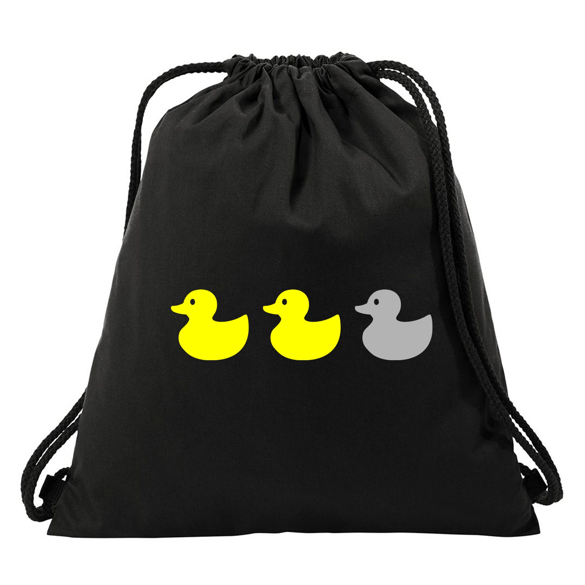 Duck Duck Grey Drawstring Bag
