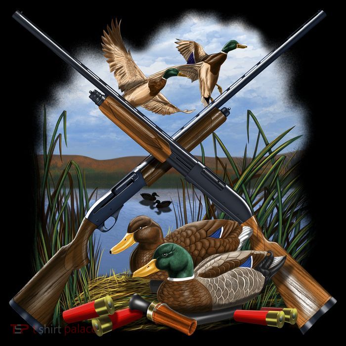 Duck Hunting Layout Drawstring Bag