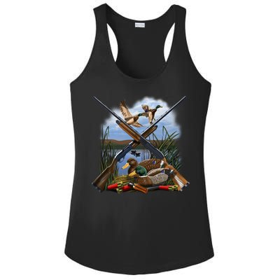 Duck Hunting Layout Ladies PosiCharge Competitor Racerback Tank