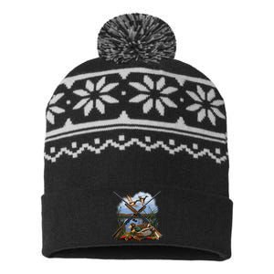 Duck Hunting Layout USA-Made Snowflake Beanie