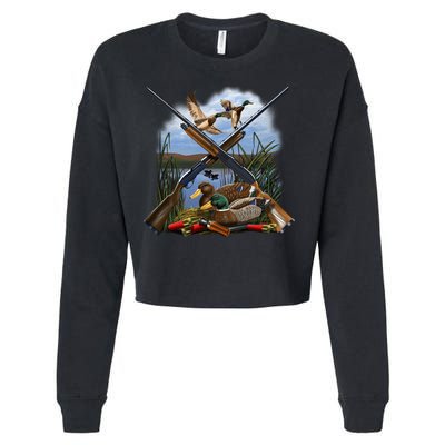 Duck Hunting Layout Cropped Pullover Crew