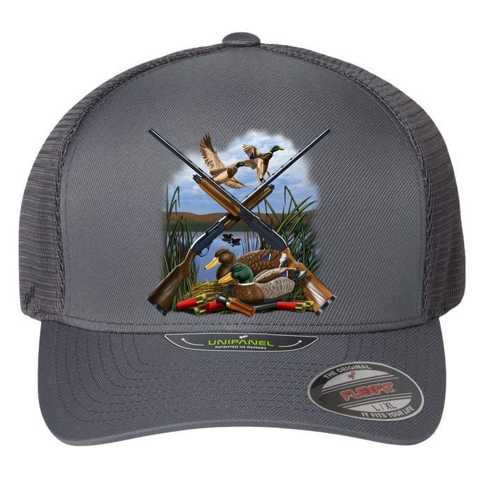 Duck Hunting Layout Flexfit Unipanel Trucker Cap