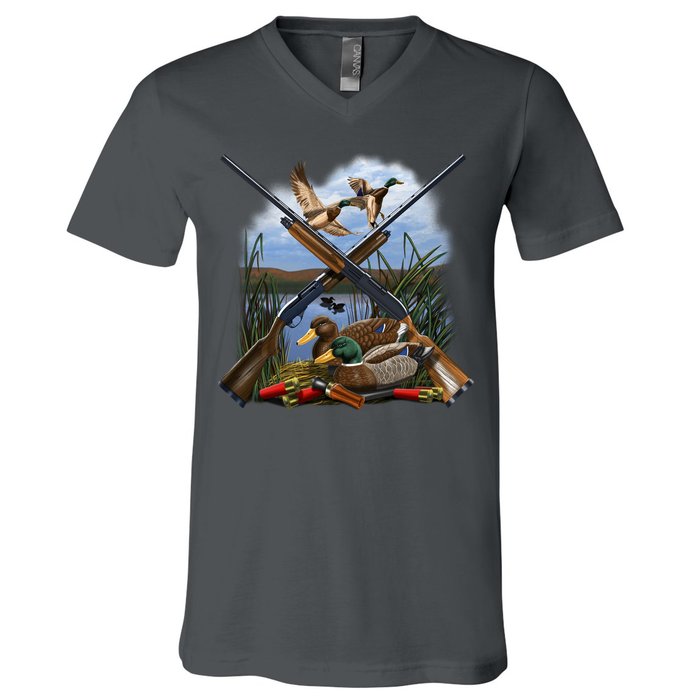 Duck Hunting Layout V-Neck T-Shirt