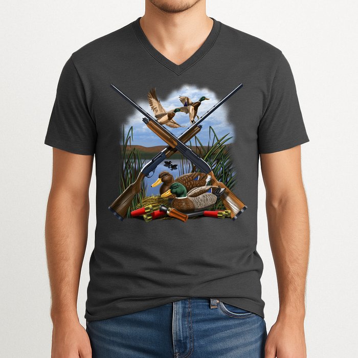 Duck Hunting Layout V-Neck T-Shirt