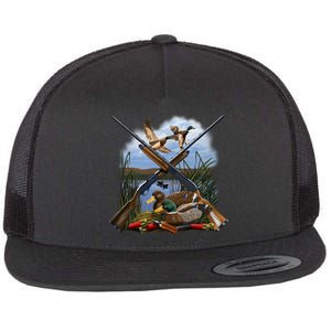 Duck Hunting Layout Flat Bill Trucker Hat