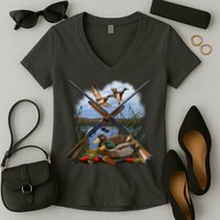Duck Hunting Layout Women's V-Neck T-Shirt
