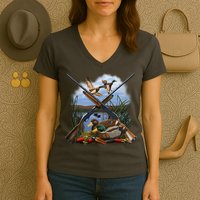Duck Hunting Layout Women's V-Neck T-Shirt