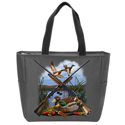 Duck Hunting Layout Zip Tote Bag