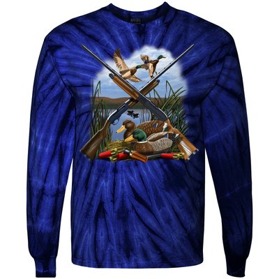 Duck Hunting Layout Tie-Dye Long Sleeve Shirt