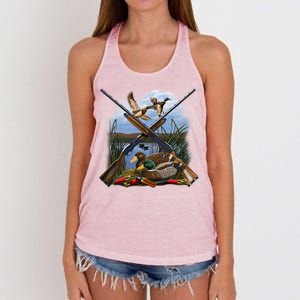 Duck Hunting Layout Women's Knotted Racerback Tank