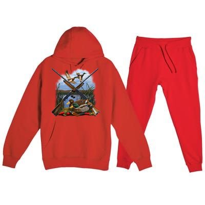 Duck Hunting Layout Premium Hooded Sweatsuit Set