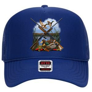 Duck Hunting Layout High Crown Mesh Back Trucker Hat