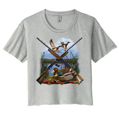 Duck Hunting Layout Women's Crop Top Tee