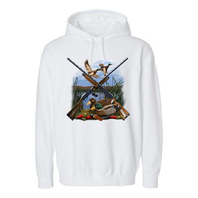 Duck Hunting Layout Garment-Dyed Fleece Hoodie