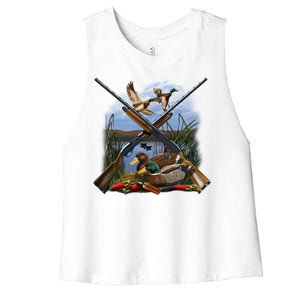 Duck Hunting Layout Women's Racerback Cropped Tank