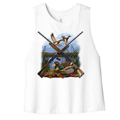 Duck Hunting Layout Women's Racerback Cropped Tank