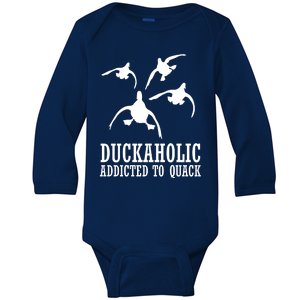 Duckaholic Addicted to Quack Baby Long Sleeve Bodysuit