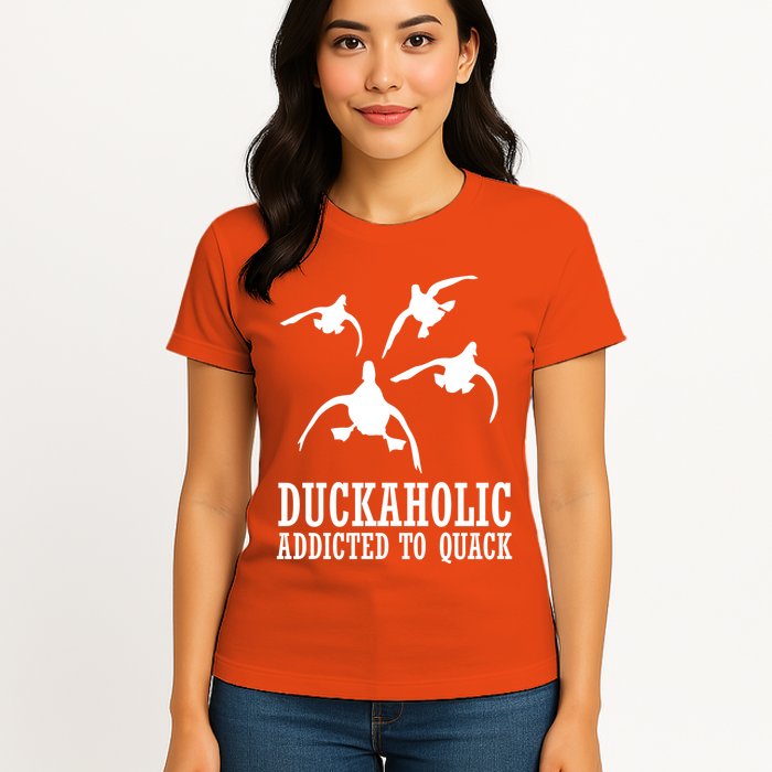 Duckaholic Addicted to Quack Womens T-Shirt