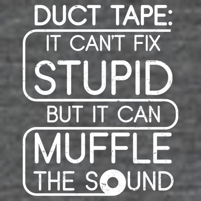 Duct Tape It Can't Fix Stupid But It Can Muffle The Sound Poster