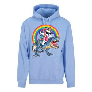 Dabbing Unicorn Dinosaur T Rex Rainbow Galaxy Unisex Surf Hoodie