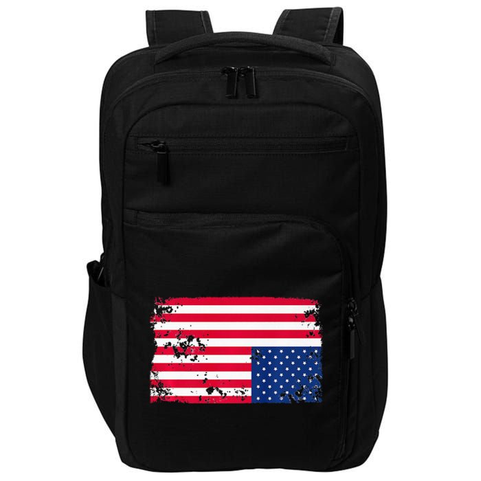 Distress Upside Down American Flag Impact Tech Backpack