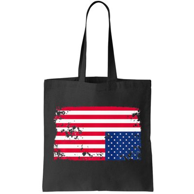 Distress Upside Down American Flag Tote Bag