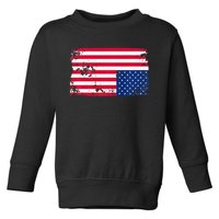 Distress Upside Down American Flag Toddler Sweatshirt