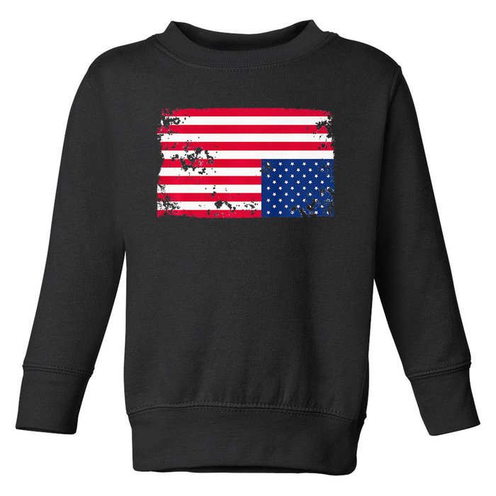 Distress Upside Down American Flag Toddler Sweatshirt