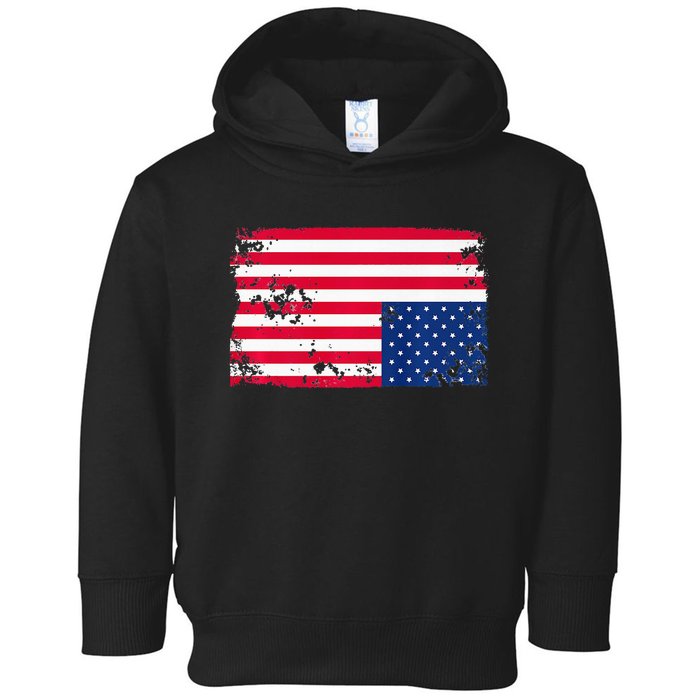 Distress Upside Down American Flag Toddler Hoodie