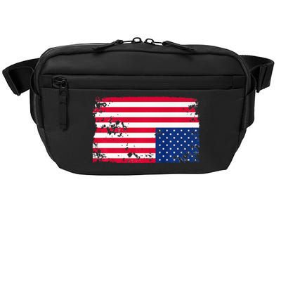 Distress Upside Down American Flag Crossbody Pack