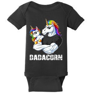 Dadacorn Unicorn Dad And Baby Christmas Papa Gift Baby Bodysuit