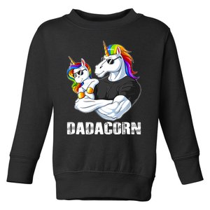 Dadacorn Unicorn Dad And Baby Christmas Papa Gift Toddler Sweatshirt