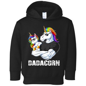 Dadacorn Unicorn Dad And Baby Christmas Papa Gift Toddler Hoodie