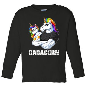 Dadacorn Unicorn Dad And Baby Christmas Papa Gift Toddler Long Sleeve Shirt