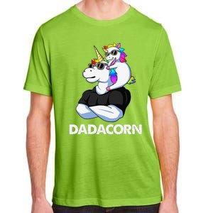 Dadacorn Unicorn Dad And Baby Christmas Papa Fathers Day Adult ChromaSoft Performance T-Shirt