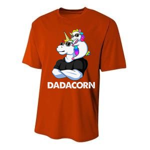 Dadacorn Unicorn Dad And Baby Christmas Papa Fathers Day Performance Sprint T-Shirt