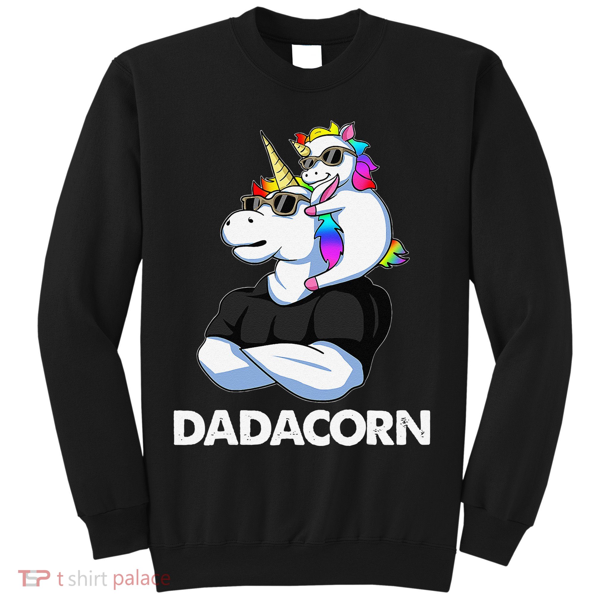 Dadacorn Unicorn Dad And Baby Christmas Papa Fathers Day Sweatshirt